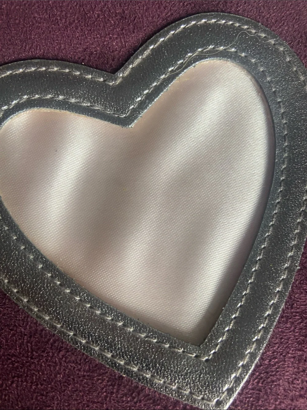 Victoria's Secret Plum Wristlet Clutch with Pink Heart Accent